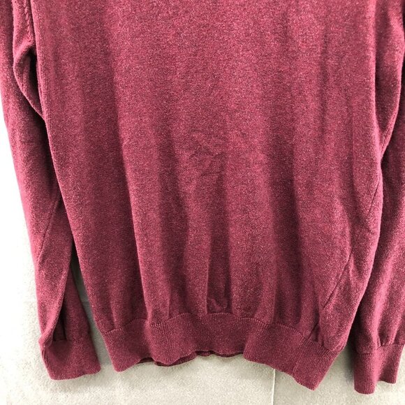 Rover & Lakes Mens V-neck Cotton Sweater Sz Small S Red Burgundy Pullover Knit - Picture 4 of 12